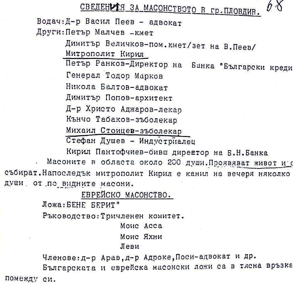 1. MVR ot 1940 g za masoni v Plovdiv