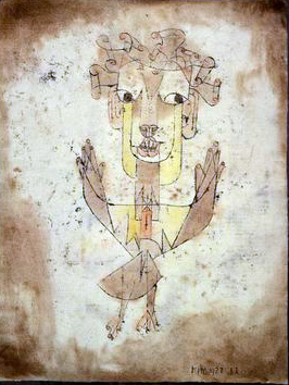 Cuadro de Paul Klee (1920), Angelus Novus. Benjamin se inspiraría en él para su tesis sobre "el ángel de la historia".