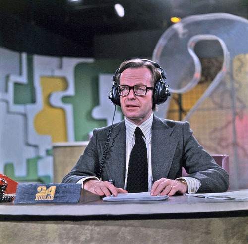 Una imagen del periodista al frente de '24 horas', en los años 70