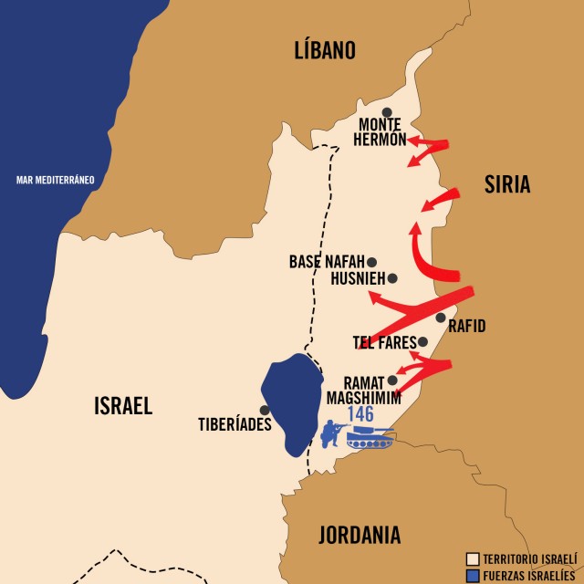 Mapa Guerra de Yom Kipur 1973 - Fuerzas de Defensa de Israel