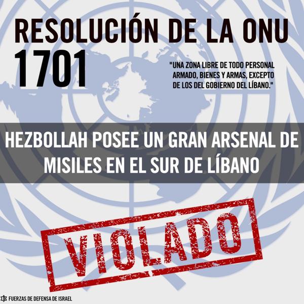 La resolución 1701 de la ONU que Hezbollah no cumple