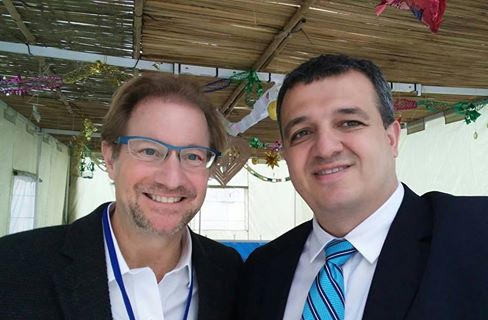 Andrés Isaac Roemer Slomianski, Mexico's ambassador to Mexico, with Israeli ambassador Carmel Shama-Hacohen