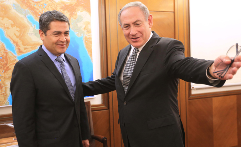 El Presidente Hernández y el primer ministro Benjamín Netanyahu fueron los testigos de honor.  
