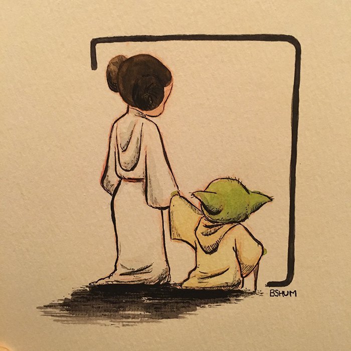 Carrie Fisher ilustraciones Princesa Leia 19