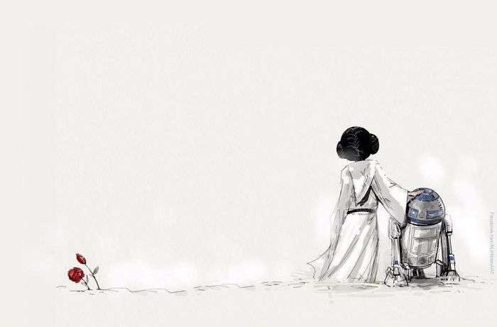 Carrie Fisher ilustraciones Princesa Leia 2