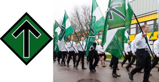 Insignia del grupo neonazi Movimiento de Resistencia Nórdico.