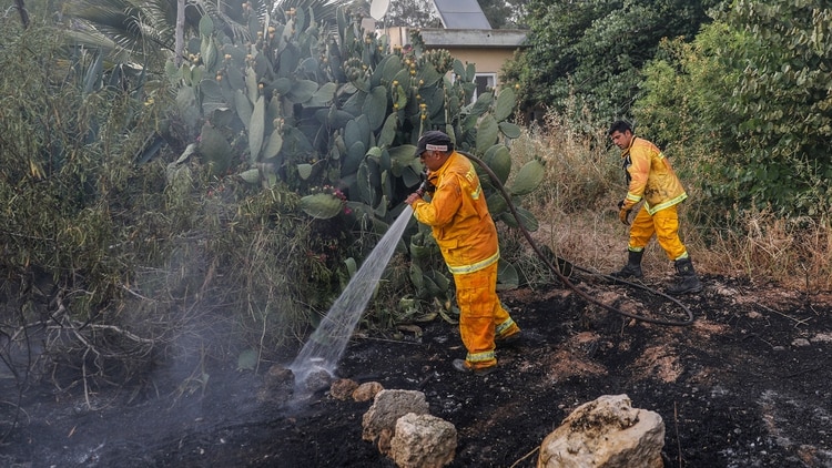 Los bomberos trabajan para combatir las llamas (AFP)