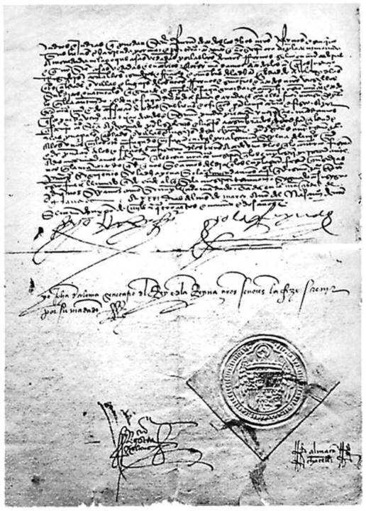 Edicto de Granada, que formalizaba la expulsión de los judíos.