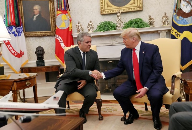 Donald Trump recibió a Iván Duque en el Salón Oval de la Casa Blanca (REUTERS/Leah Millis)