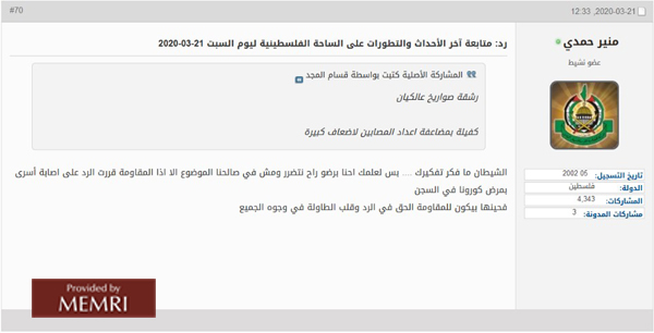 La réponse de Mounir Al-Hamdi au post de Qassem Al-Majd.