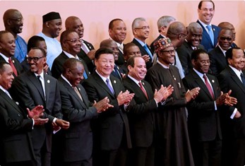 Líderes africanos con el presidente chino Xi Jinping en el Foro de Cooperación China-Africana en Pekín, China, en el año 2018 (Fuente: Twitter/NGRPresident)