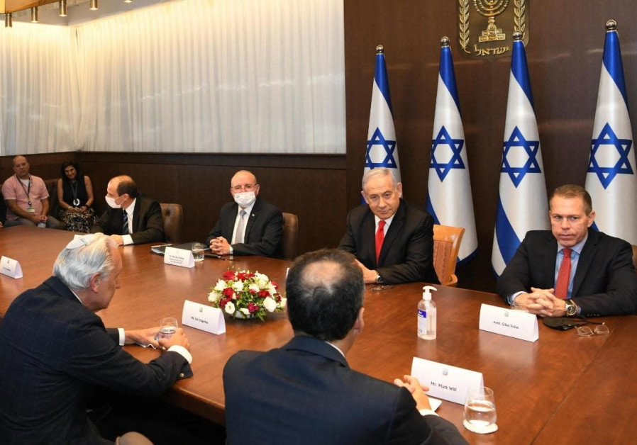 Reunión del primer ministro Benjamin Netanyahu con la delegación de la JFNA, 27 de mayo de 2021 (Crédito: AMOS BEN-GERSHOM / GPO)