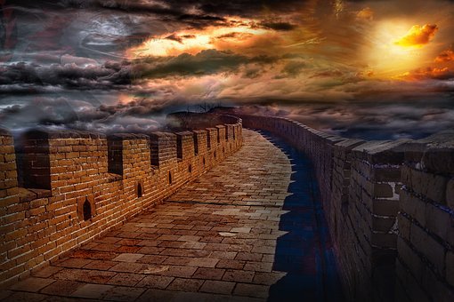 Wall, China, Architecture, Sky, Stone