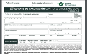 Se recomienda imprimir el expediente de vacunación para agilizar el proceso. | Captura