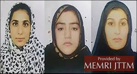 Fotografías de las tres mujeres afganas, que trabajaban para la emisora ??local Enikas TV, asesinadas por el grupo ISKP. De izquierda a derecha: Mursal Waheedi, Saadia Sadat, Shahnaz Raufi.
