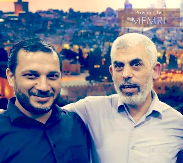 Ibrahim Al-Madhoun junto al líder de Hamás Yahya Sinwar (Fuente: Twitter.com/ibmadhun, 6 de mayo, 2022)