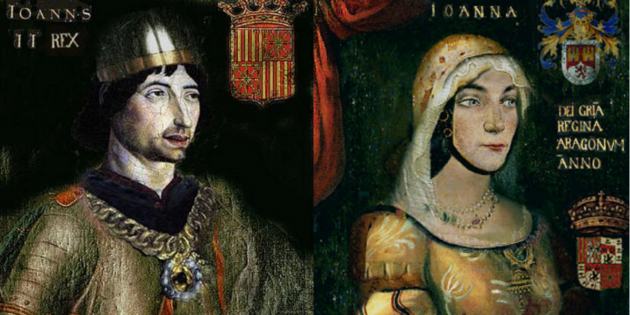 Representación coetánea del conde rey Juan II y la suya segunda se casa con Joana Enriquez. Fuente Archivo ElNacional