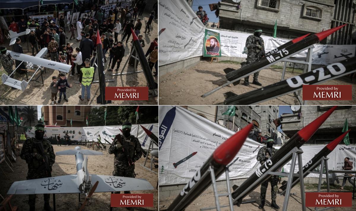 Cohetes y drones en la exhibición de armas de Hamás (Fuente: Aa.com.tr, 9 de diciembre, 2022; Aljazeera.net, 10 de diciembre, 2022)