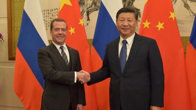 Dmitri Medvedev junto al camarada Xi (Fuente: Regnum.ru)