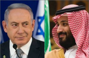 El primer ministro israelí, Benjamín Netanyahu, y el príncipe heredero saudí, Mohammed Bin Salman. (Crédito de la foto: MARC ISRAEL SELLEM/REUTERS)