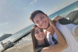 Sapir Cohen and Alex Trufanov, whom Hamas abducted on Oct. 7. Trufanov remains in Gaza. Credit: Courtesy of Sapir Cohen.